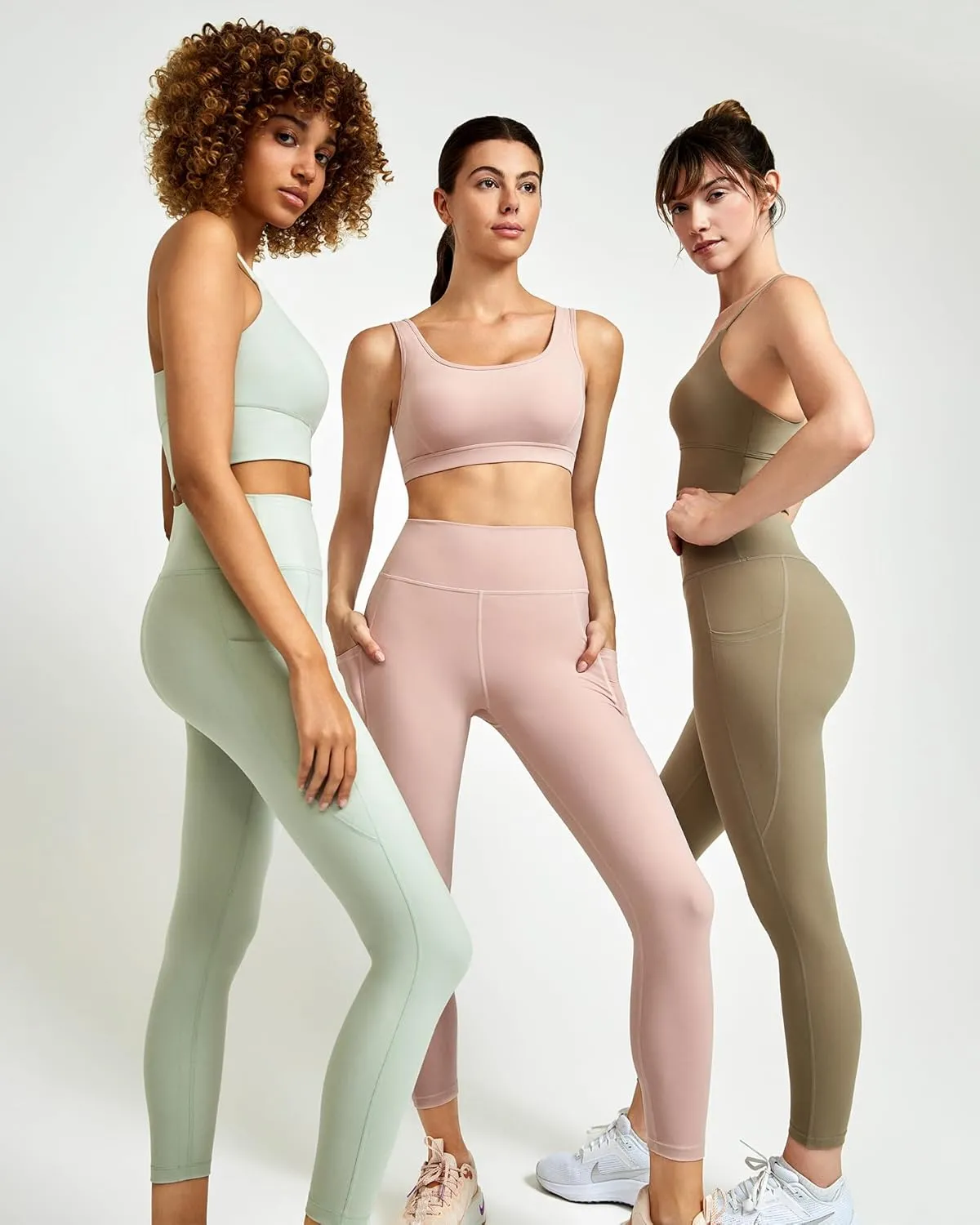 Stelle High Waisted Yoga Leggings with Pockets, Buttery Soft Workout Yoga Pants for Women Tummy Control Running Gym