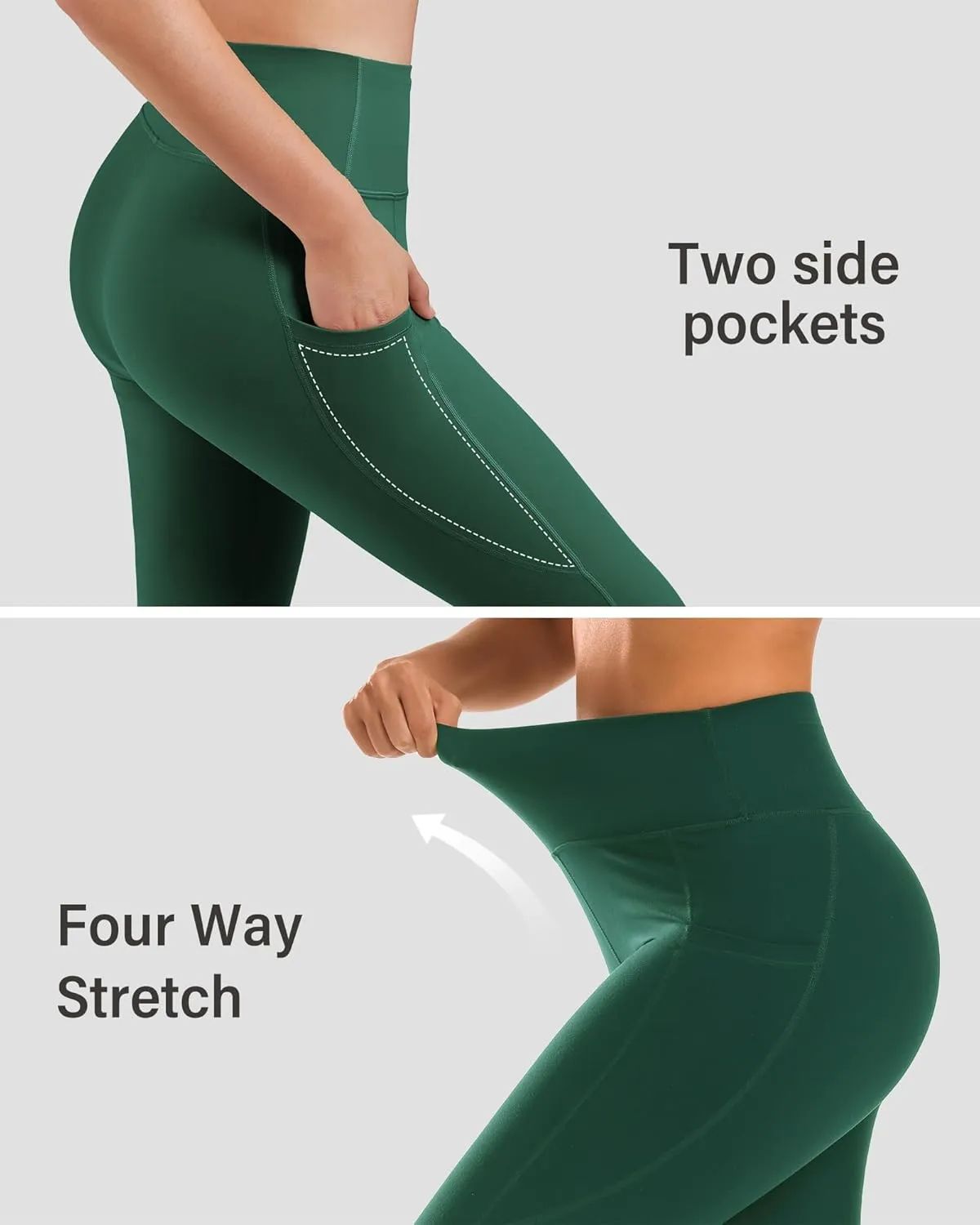 Stelle High Waisted Yoga Leggings with Pockets, Buttery Soft Workout Yoga Pants for Women Tummy Control Running Gym