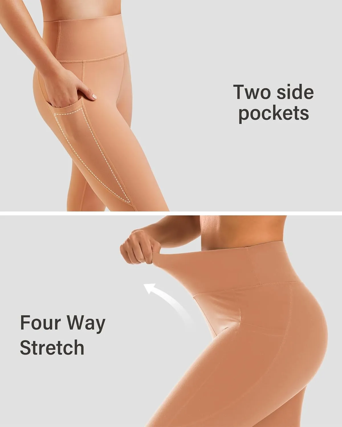Stelle High Waisted Yoga Leggings with Pockets, Buttery Soft Workout Yoga Pants for Women Tummy Control Running Gym