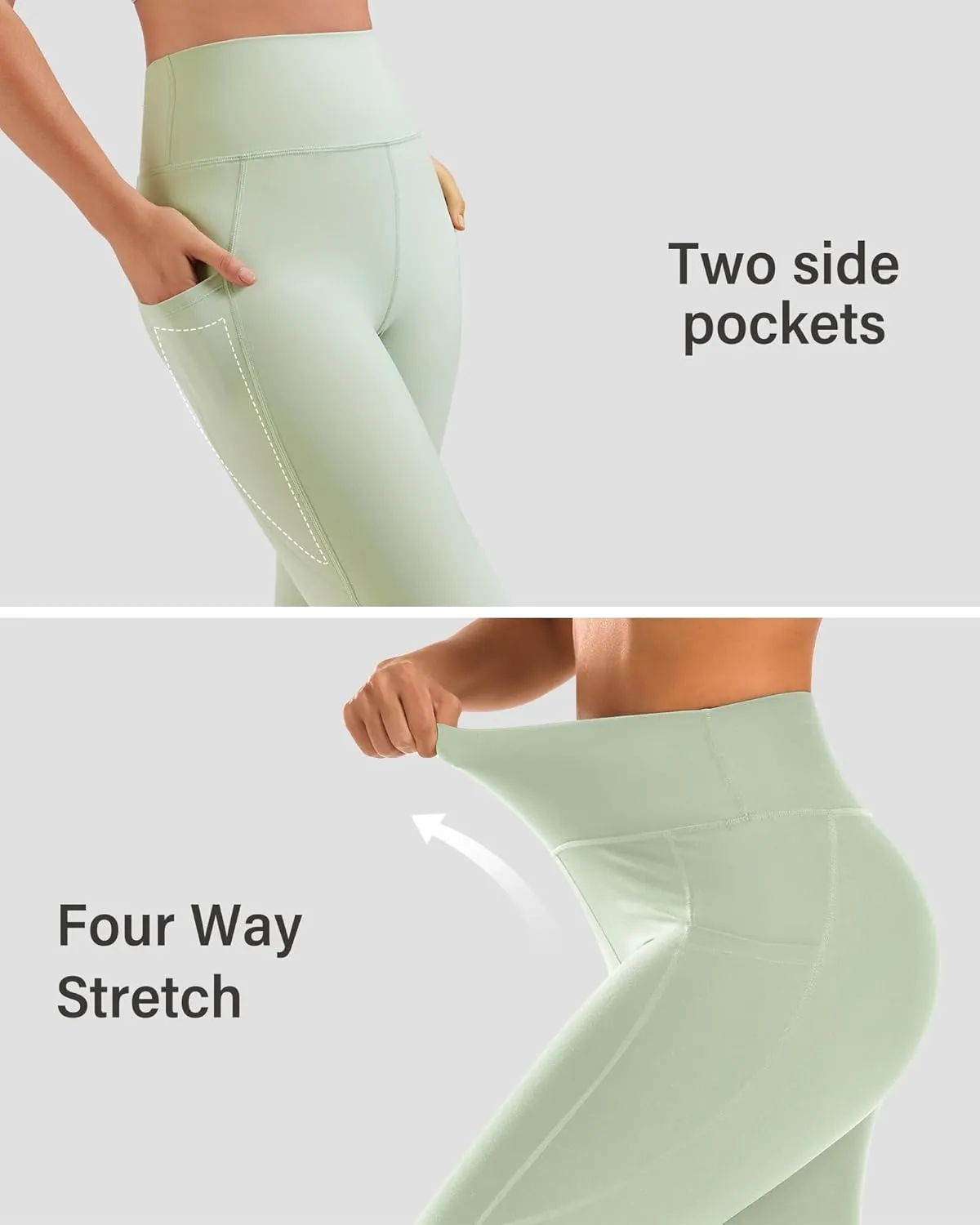 Stelle High Waisted Yoga Leggings with Pockets, Buttery Soft Workout Yoga Pants for Women Tummy Control Running Gym