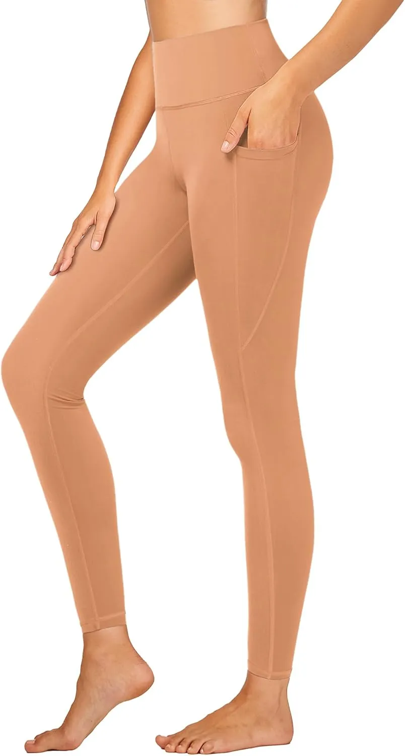 Stelle High Waisted Yoga Leggings with Pockets, Buttery Soft Workout Yoga Pants for Women Tummy Control Running Gym