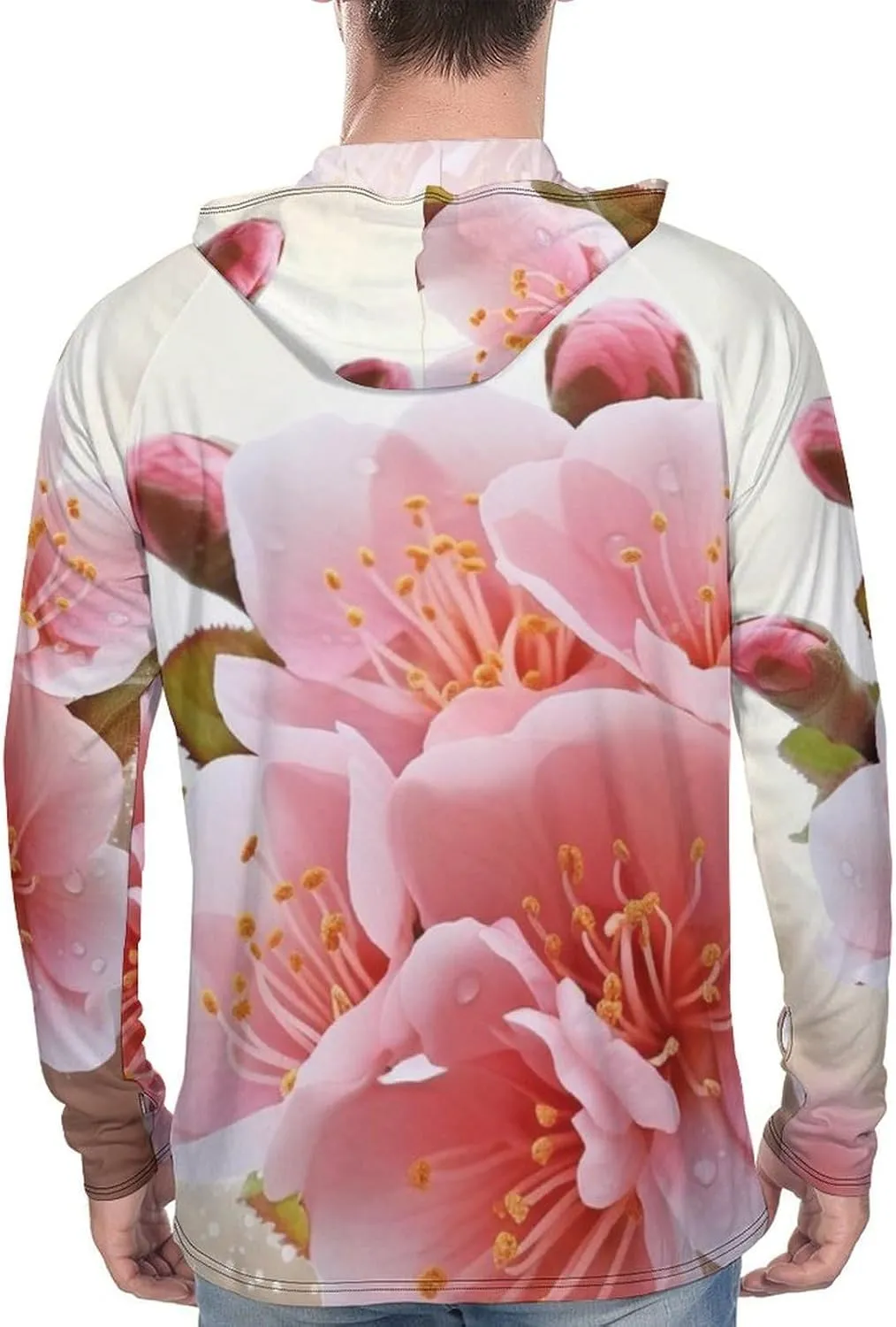 Sun Protection Shirt Long Sleeve Hoodie Blossom Lightweight Rash Guard Quick Dry Sun Shirt for Outdoor