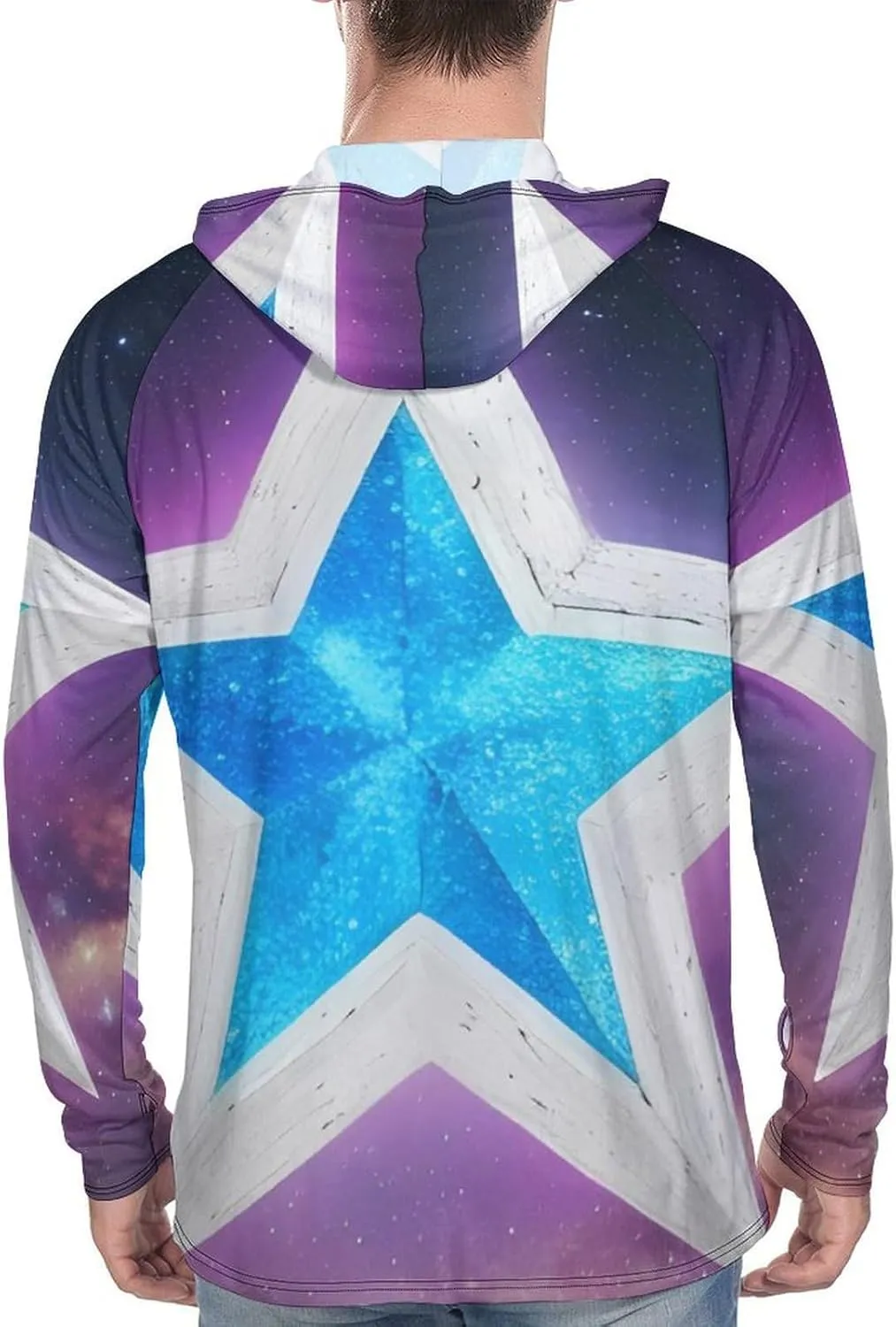 Sun Protection Shirt Long Sleeve Hoodie Stars Lightweight Rash Guard Quick Dry Sun Shirt for Outdoor