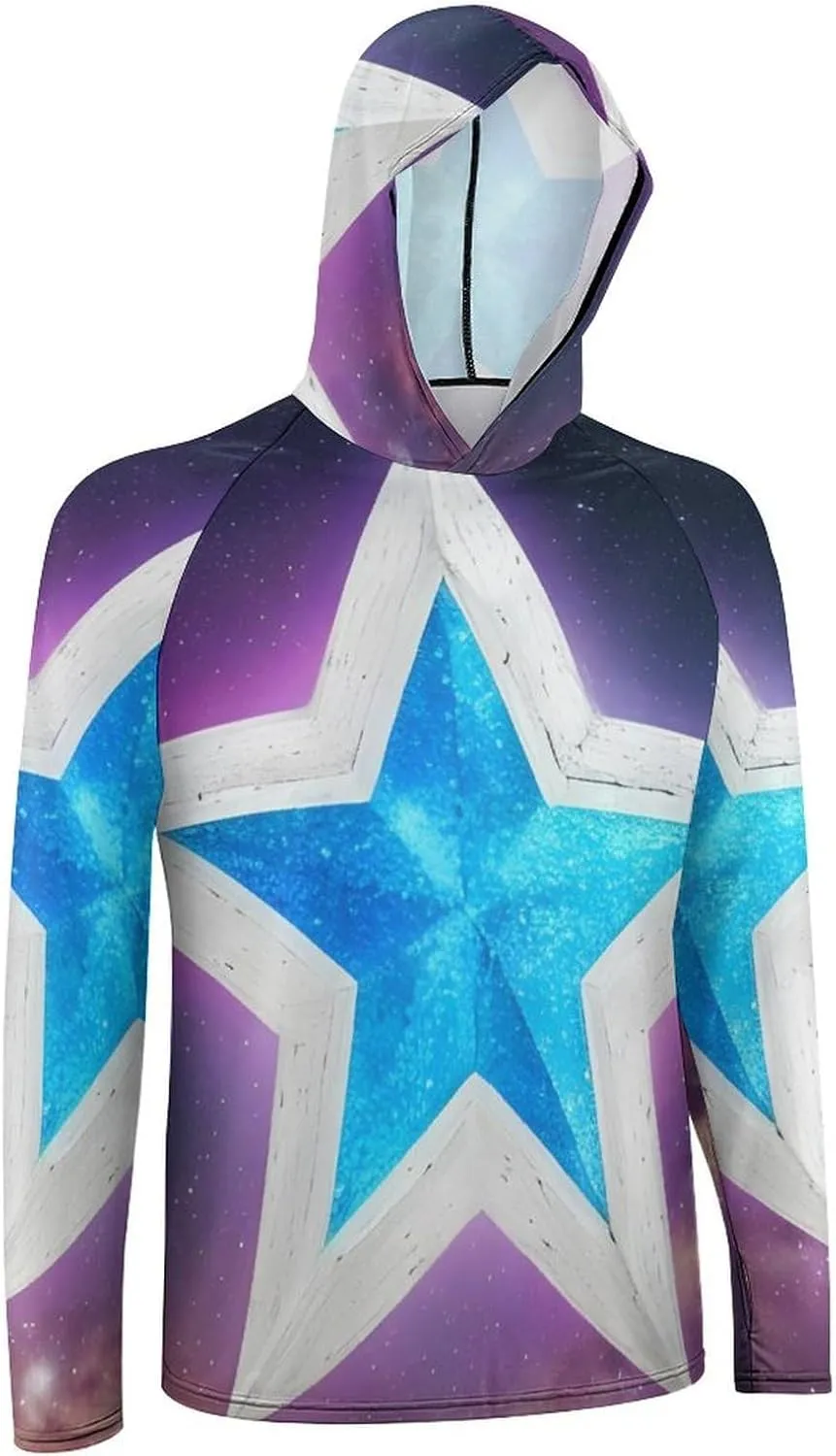 Sun Protection Shirt Long Sleeve Hoodie Stars Lightweight Rash Guard Quick Dry Sun Shirt for Outdoor