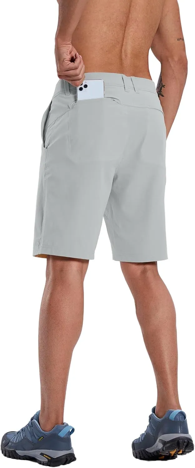 Susclude Men's Casual Shorts Stretch Golf Shorts 10" Quick Dry Summer Fishing Hiking Work Shorts with 6 Pockets