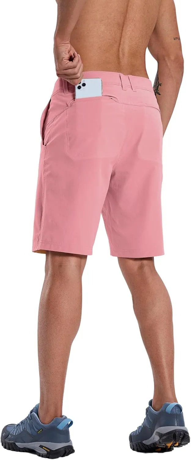 Susclude Men's Casual Shorts Stretch Golf Shorts 10" Quick Dry Summer Fishing Hiking Work Shorts with 6 Pockets