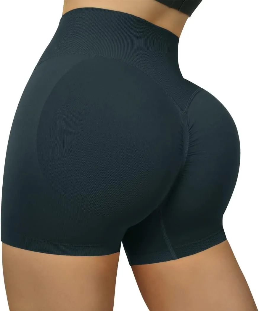 SUUKSESS Women Seamless Booty Shorts Butt Lifting High Waisted Workout Shorts