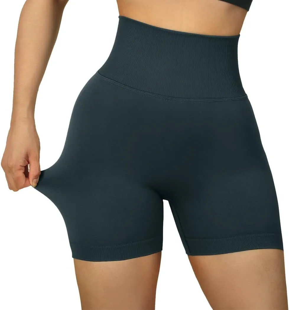 SUUKSESS Women Seamless Booty Shorts Butt Lifting High Waisted Workout Shorts