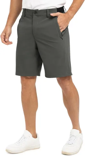 TBMPOY Men's 9" Golf Shorts Quick Dry Casual Shorts Dress Shorts Flat Front Stretch Lightweight for Work Business Travel