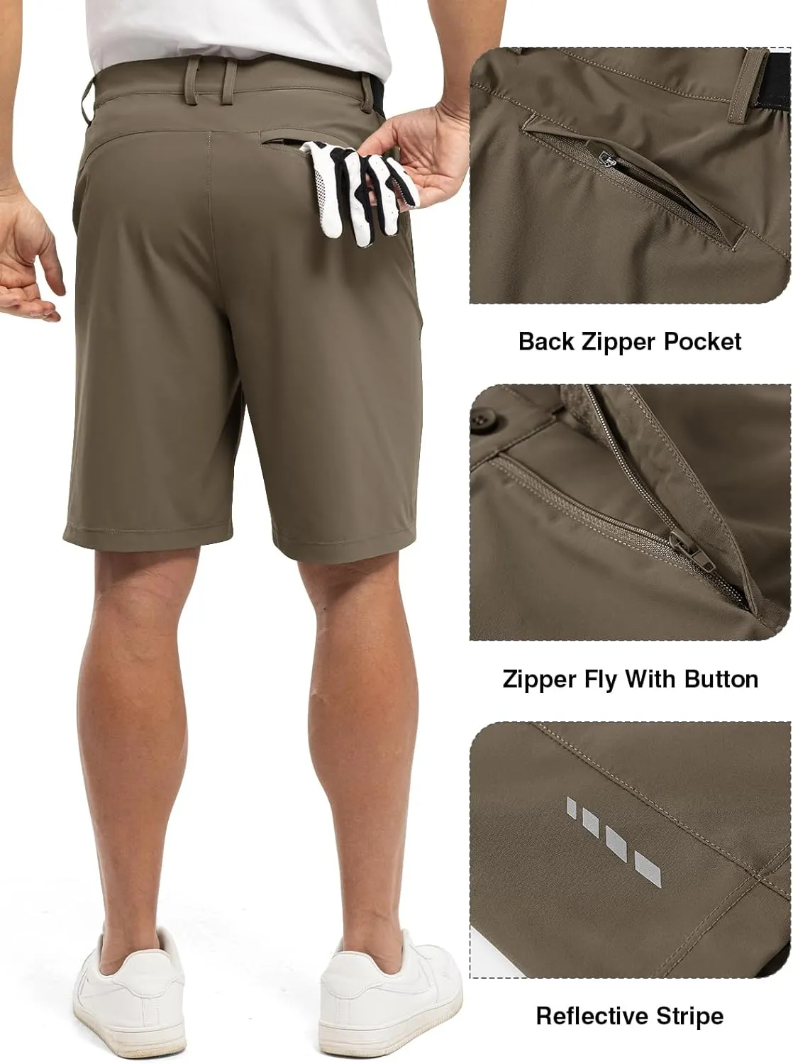TBMPOY Men's 9" Golf Shorts Quick Dry Casual Shorts Dress Shorts Flat Front Stretch Lightweight for Work Business Travel