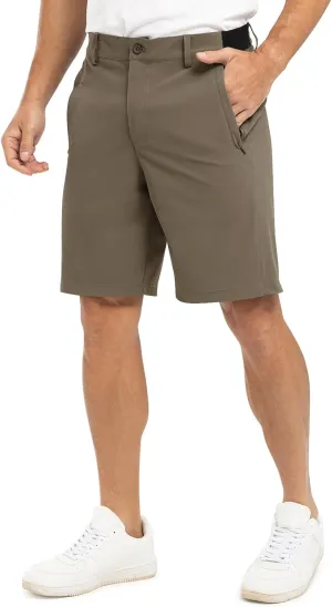TBMPOY Men's 9" Golf Shorts Quick Dry Casual Shorts Dress Shorts Flat Front Stretch Lightweight for Work Business Travel