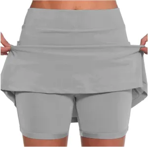 Tennis Skirt for Women with Pockets Yoga Shorts High Waisted Athletic Golf Skorts Running Workout Skirts 2 in 1 S-5XL