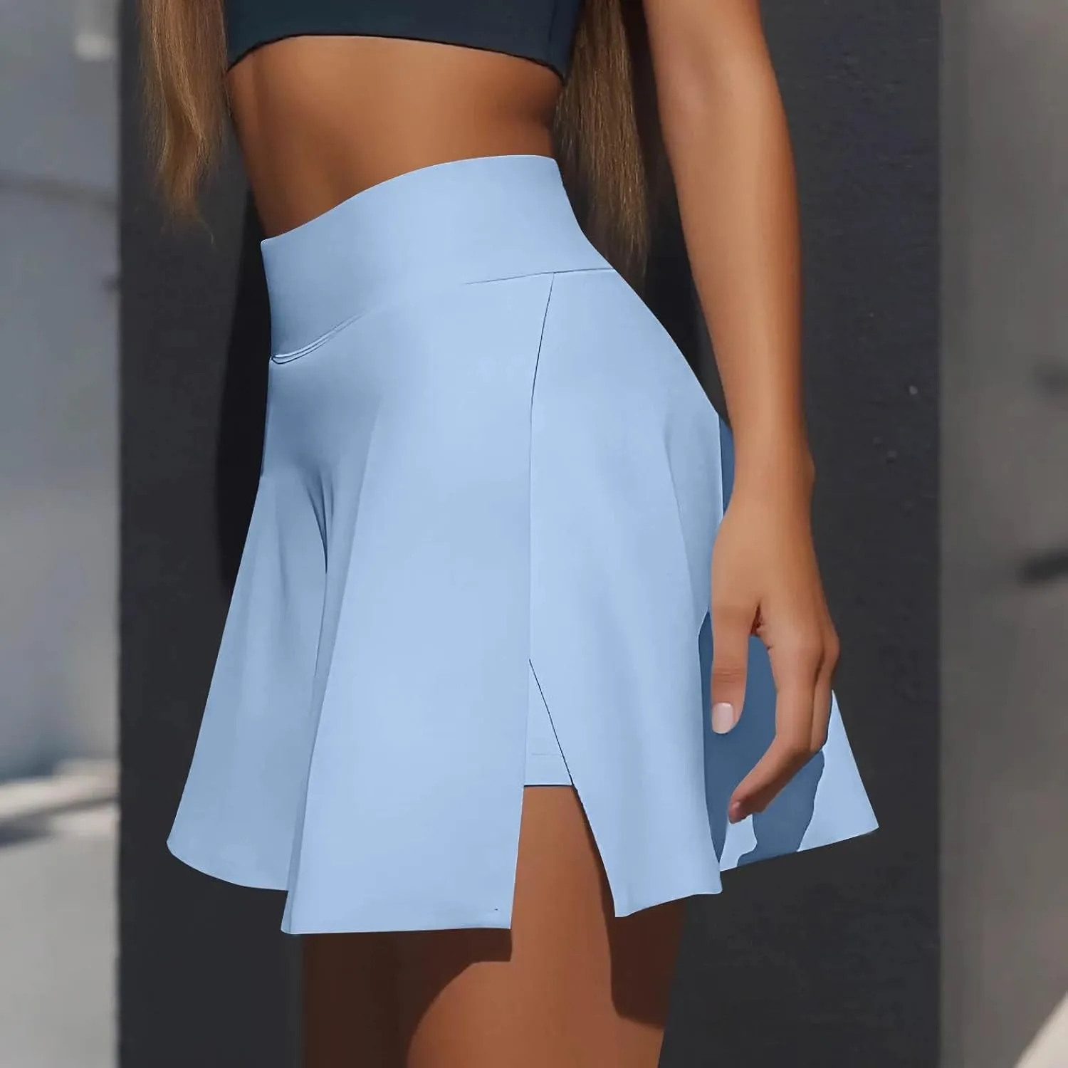 Tennis Skirts for Women with Shorts Underneath High Waisted Slit Golf Skort with Pockets Pickleball Athletic Skirt
