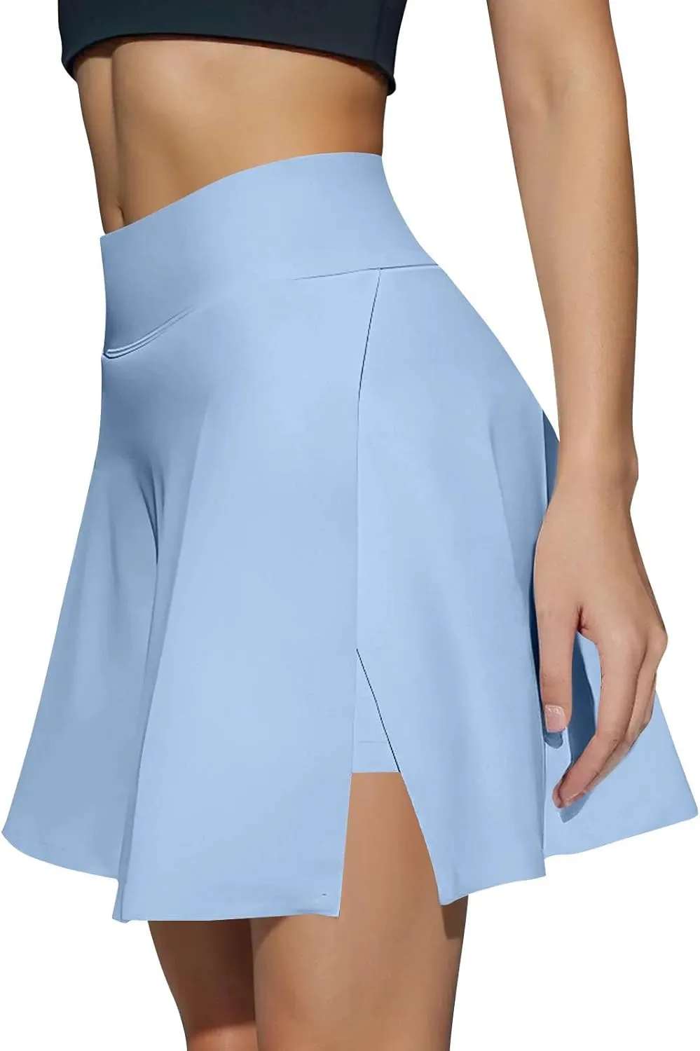 Tennis Skirts for Women with Shorts Underneath High Waisted Slit Golf Skort with Pockets Pickleball Athletic Skirt