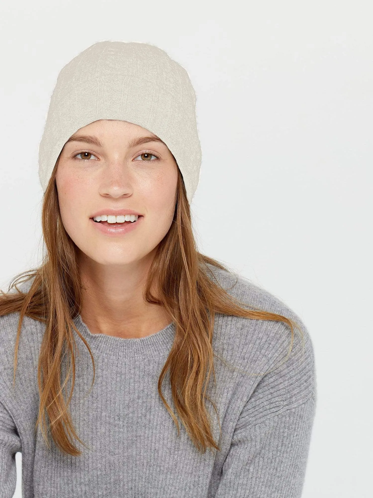 The Cable Knit Cashmere Beanie