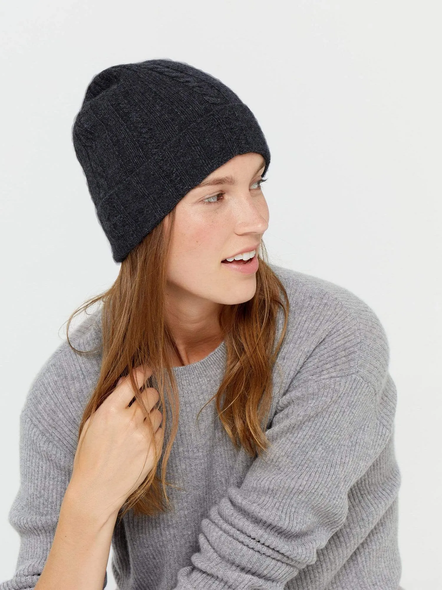 The Cable Knit Cashmere Beanie