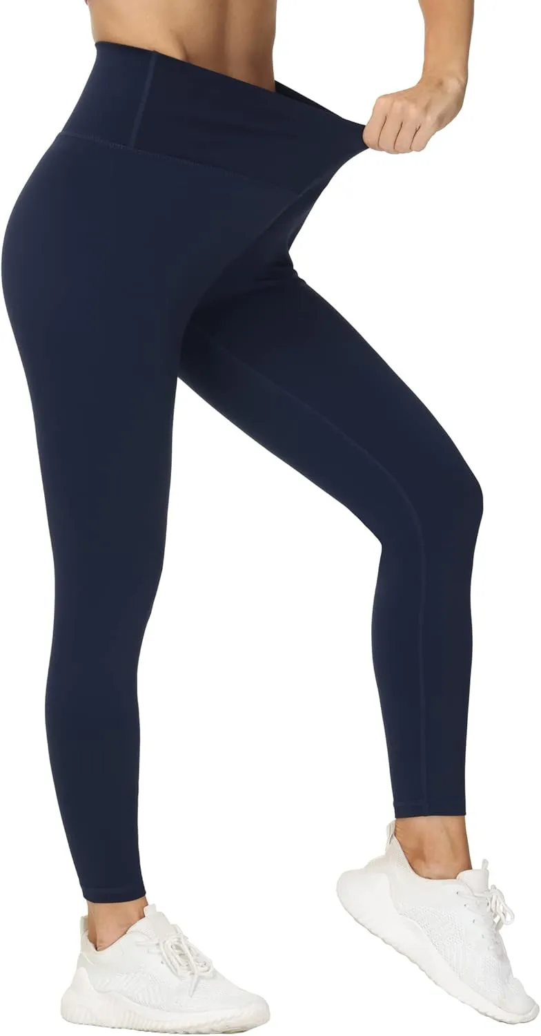 THE GYM PEOPLE Womens' V Cross Waist Yoga Leggings with High Waisted Tummy Control