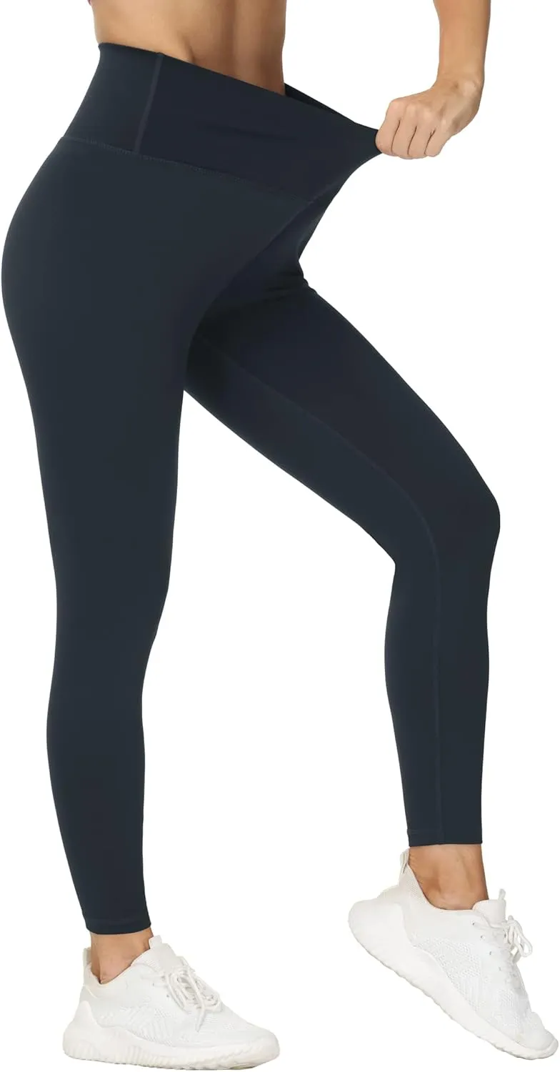 THE GYM PEOPLE Womens' V Cross Waist Yoga Leggings with High Waisted Tummy Control