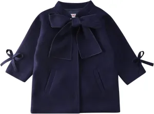 Toddler Girls Trench Coat Long Winter Jacket Kids Girls' Dress Coat Wool Blend Long Peacoat Faux Fur Jacket Outerwear