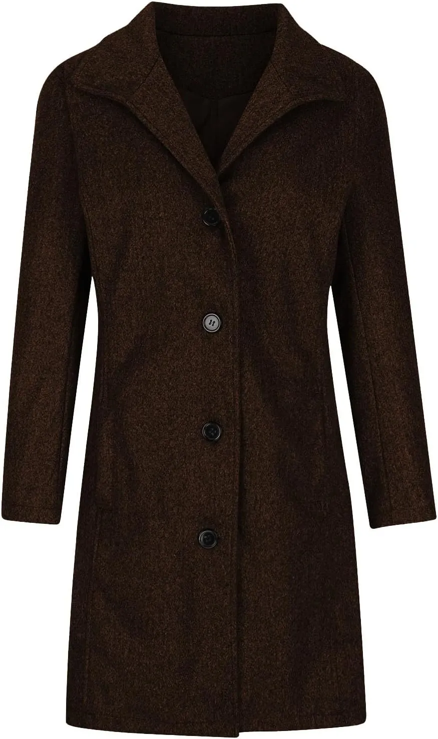 Trench Coat for Women 2024 Casual Lapel Single Breasted Pea Coat Trendy Winter Warm Wool Coats Mid-Long Overcoat