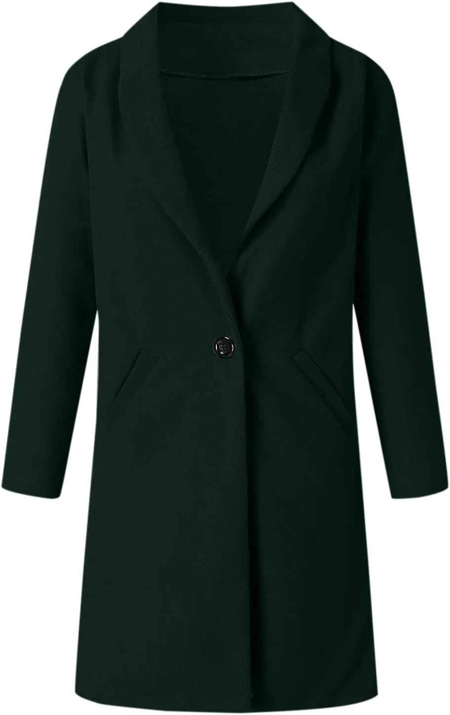 Trench Coat for Women 2024 Single Breasted Wool Pea Coats Causal Notch Lapel Windproof Long Overcoat Outwear