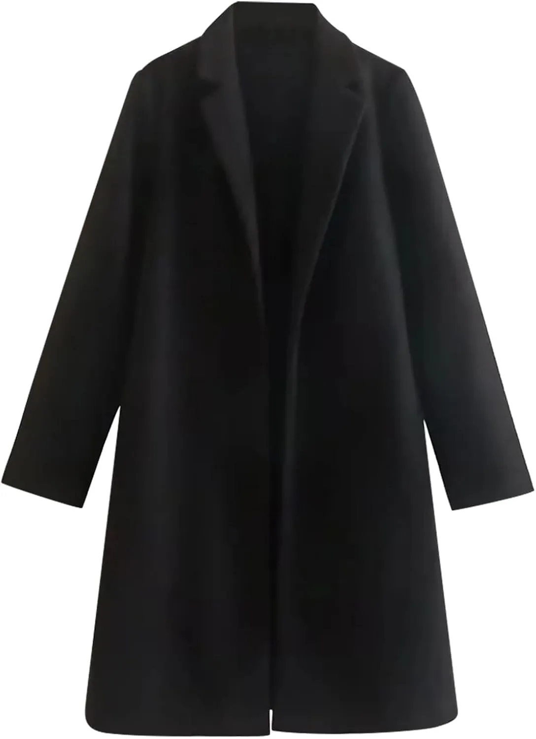 Trench Coats for Women, Elegant Mid Long Windproof Coat Winter Slim Jackets Windbreaker Solid Outerwear 2024