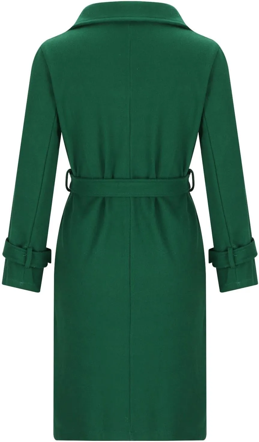 Trench Coats for Women Long Winter Wool Blend Camel Mid-Long Coat Fall Lapel Slim Overcoat Outerwear with Belt