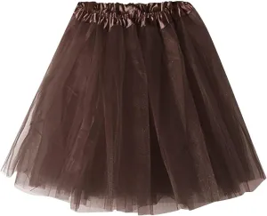 Tulle Skirts for Women Ladies High Elastic Waist Pleated Tutu Skirt Fashion Solid Color Layered Pleated Dance Skirt