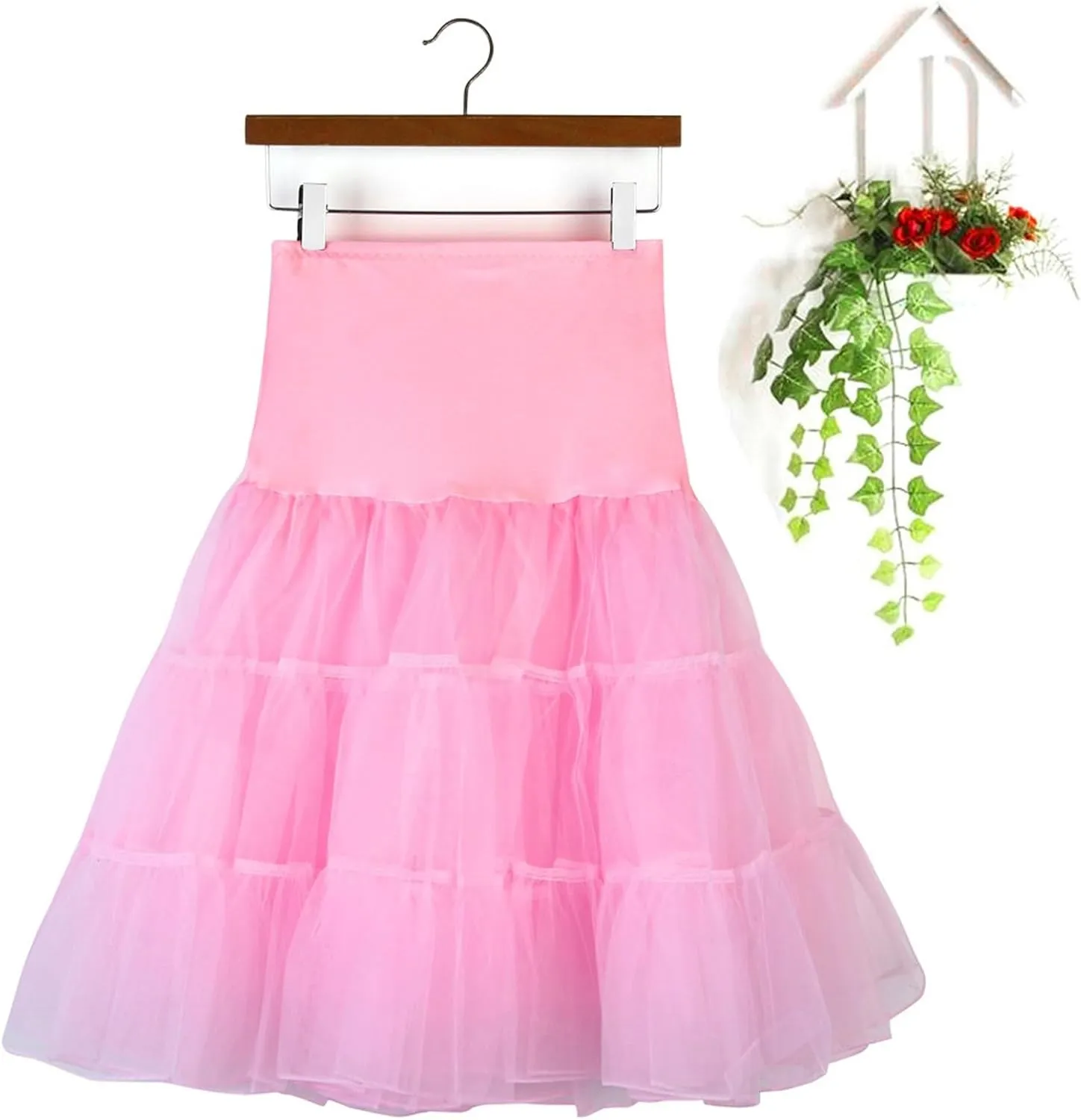 Tutu Skirts for Women Costume Pleated Tulle Petticoat Tutu Tulle Midi Knee Length Skirt Underskirts for Cosplay