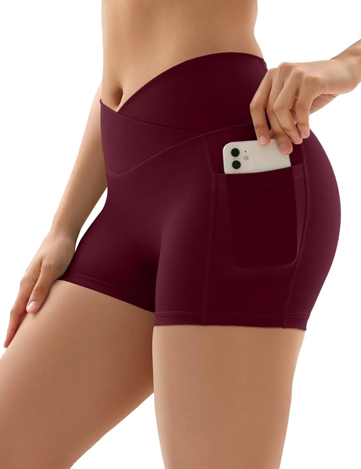 Vertvie Gym Shorts Women 3"/ 9" Crossover Biker Shorts High Waisted Spandex Workout Yoga Volleyball Booty Shorts with Pockets