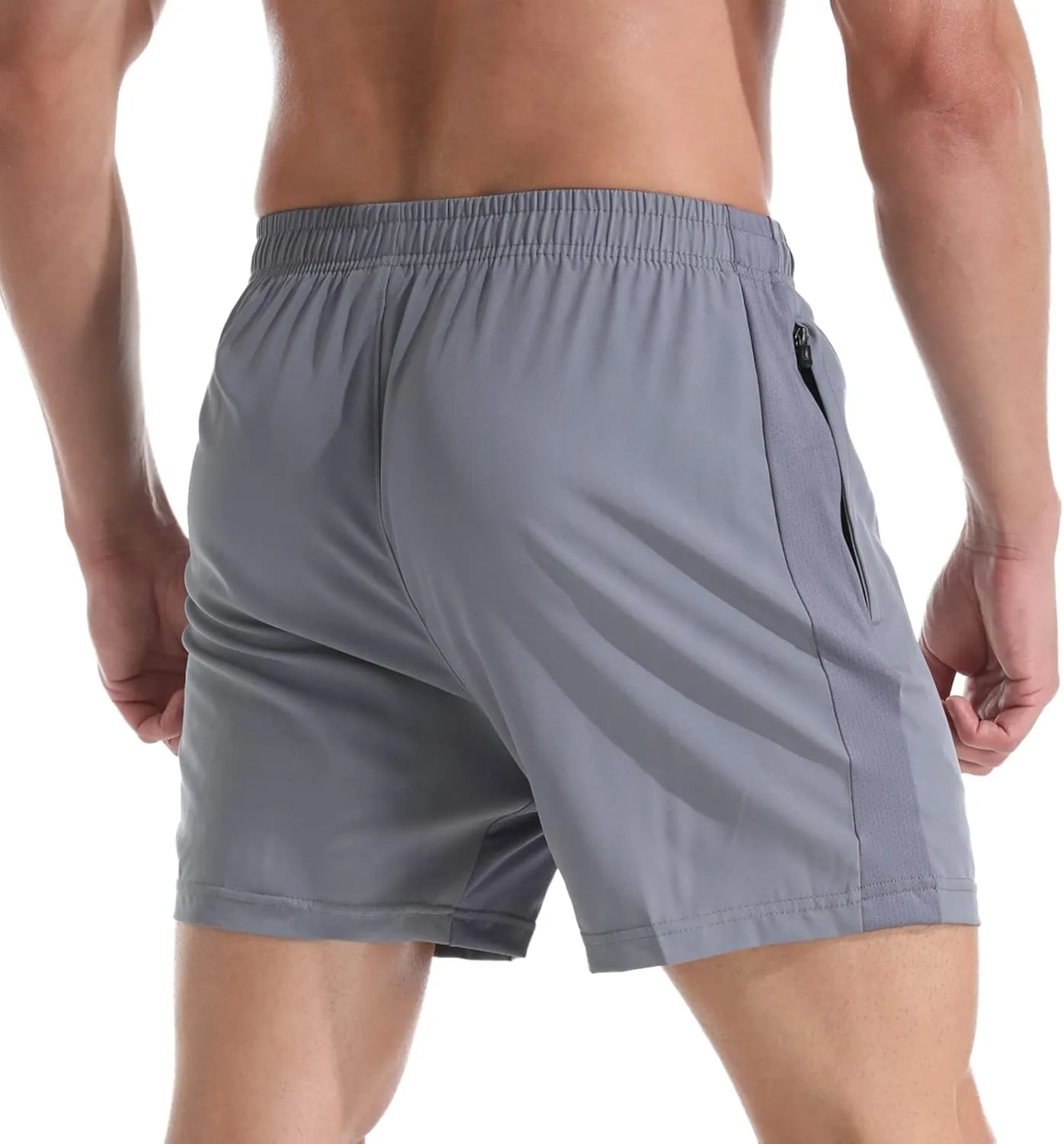 VPOS Gym Shorts for Men 5 Inch - Lightweight Mens Athletic Shorts Quick Dry Workout Running Shorts with Zipper Pockets