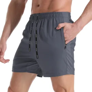 VPOS Gym Shorts for Men 5 Inch - Lightweight Mens Athletic Shorts Quick Dry Workout Running Shorts with Zipper Pockets
