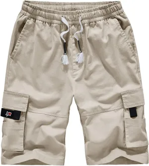 VtuAOL Women's Cargo Shorts Elastic Waist Comfy Cotton Loose Fit Shorts