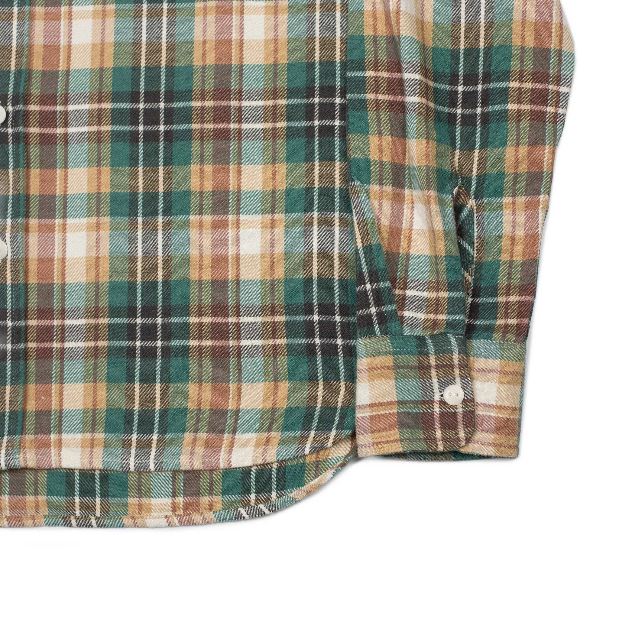 Washed flannel workshirt in Logger Plaid cotton