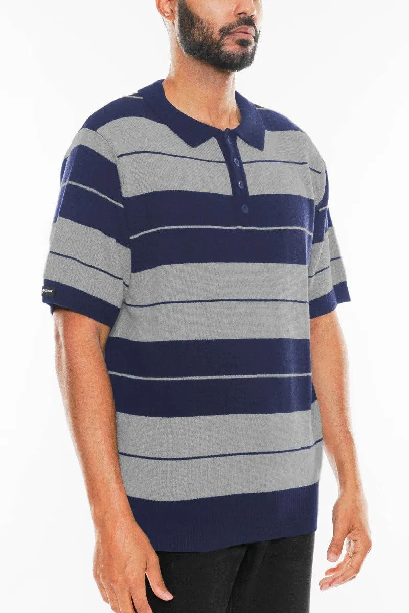 Weiv Men's Charlie Brown Polo Shirt S-5X Short Sleeve Shirt Midweight Acrylic Stretch Button Casual Top