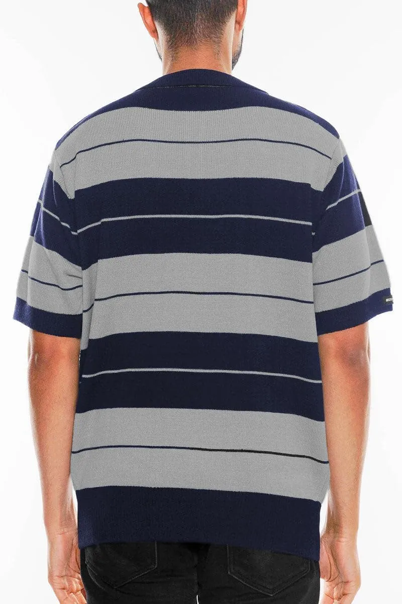 Weiv Men's Charlie Brown Polo Shirt S-5X Short Sleeve Shirt Midweight Acrylic Stretch Button Casual Top