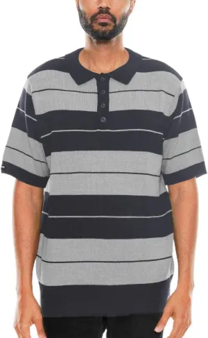 Weiv Men's Charlie Brown Polo Shirt S-5X Short Sleeve Shirt Midweight Acrylic Stretch Button Casual Top