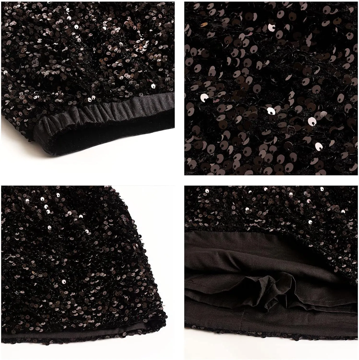 WELAKEN Sparkly Sequin Skirt for Girls Toddler & Kids Elastic Waistband Skirts with Lining