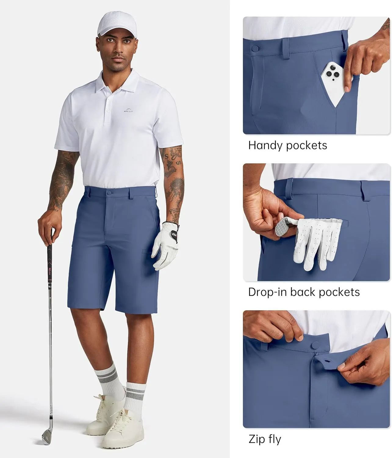 Willit Men's Golf Shorts Stretch Dress Shorts Cargo Quick Dry Athletic Casual Shorts with Pockets 7" 9" 11"