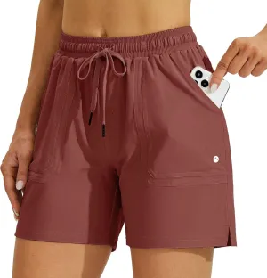 Willit Women's 5" Hiking Shorts Golf Athletic Outdoor Shorts Quick Dry Workout Summer Water Shorts with Pockets