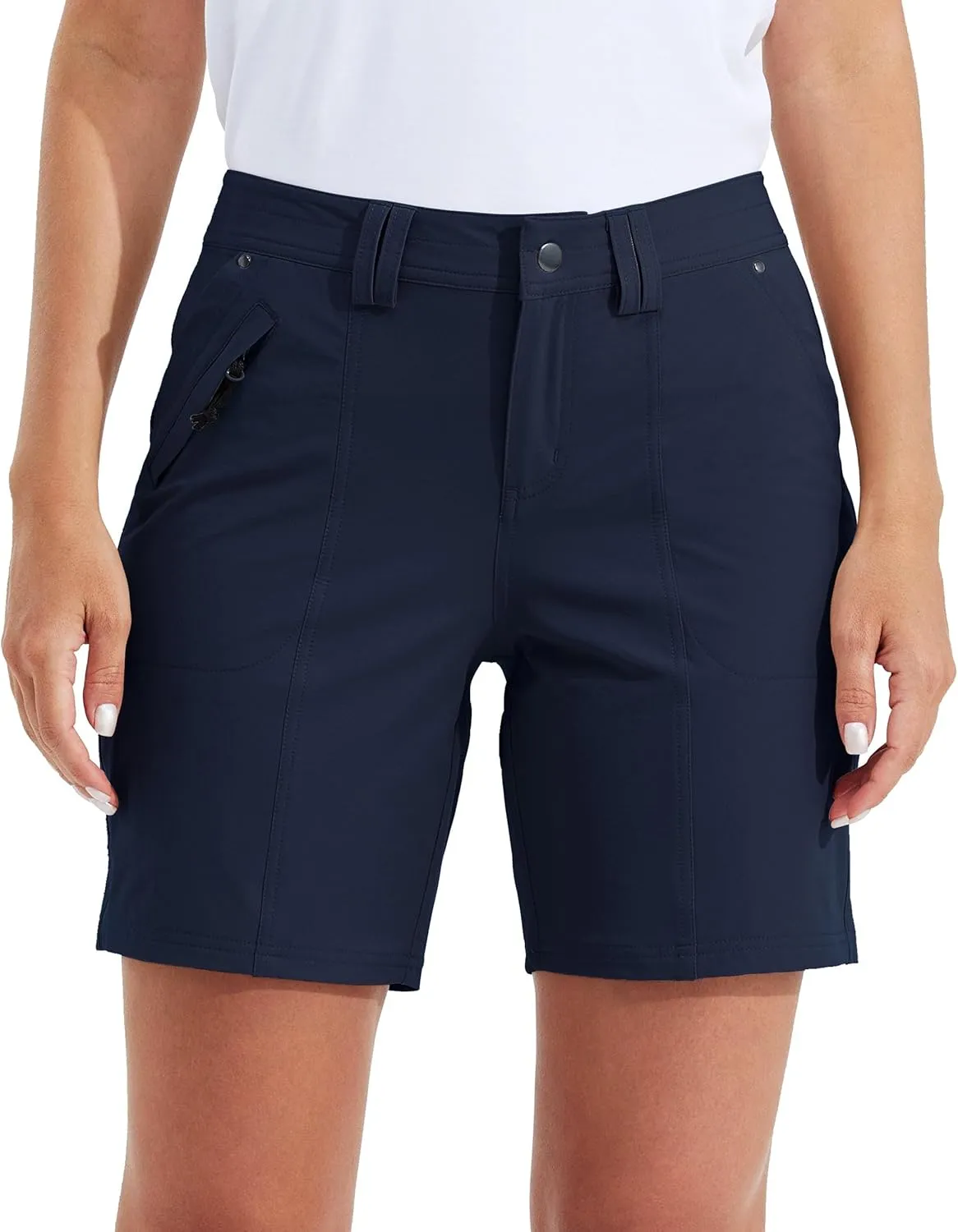 Willit Women's Golf Hiking Shorts 7" Quick Dry Athletic Shorts Casual Summer Shorts with Pockets Water Resistant
