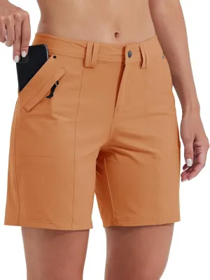 Willit Women's Golf Hiking Shorts 7" Quick Dry Athletic Shorts Casual Summer Shorts with Pockets Water Resistant