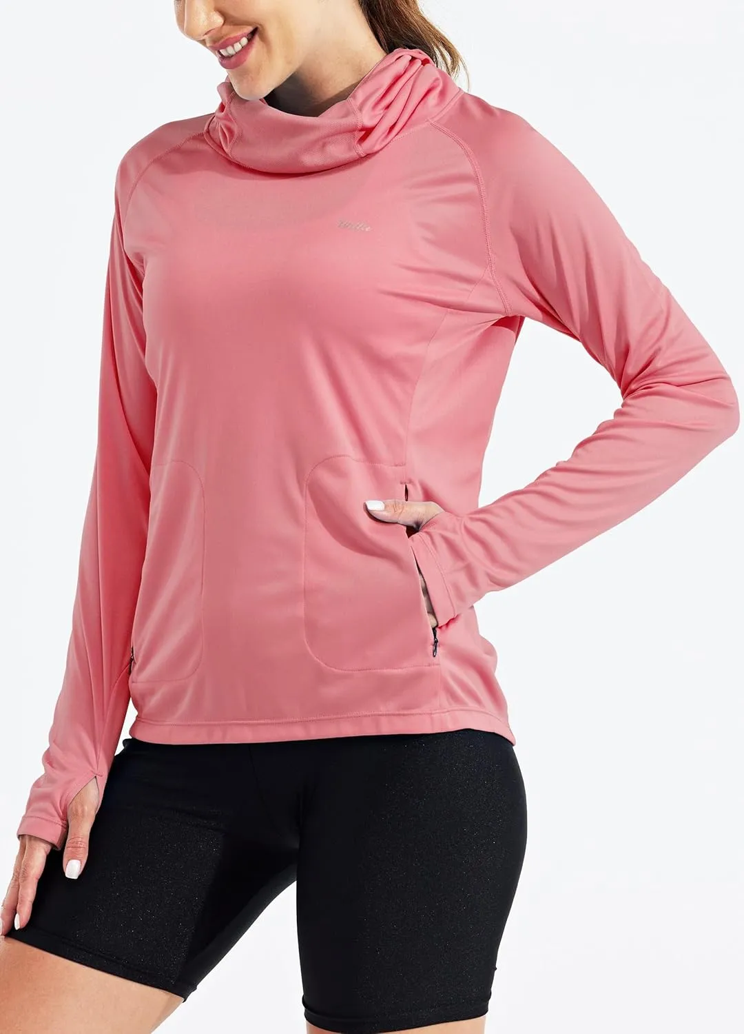 Willit Women's Sun Protection Hoodie UPF 50  Fishing Hiking Shirt Long Sleeve SPF Shirt with Face Mask Lightweight