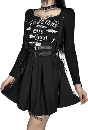 win2win Punk Goth Skirt Black Gothic Grunge Y2k Skirts for Women or Teen Girls