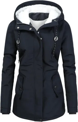Winter Coats for Women 2024 Trendy Plus Size Warm Sherpa Fleece Lined Jackets Fleece Hooded Parka Peacoat Outerwear