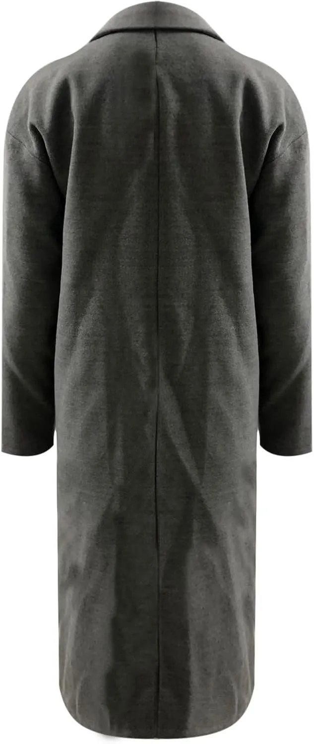 Winter Trench Coats for Women Double Breasted Thick Long Wool Coat Notch Lapel Overcoats Slim Pea Jacket With Belts