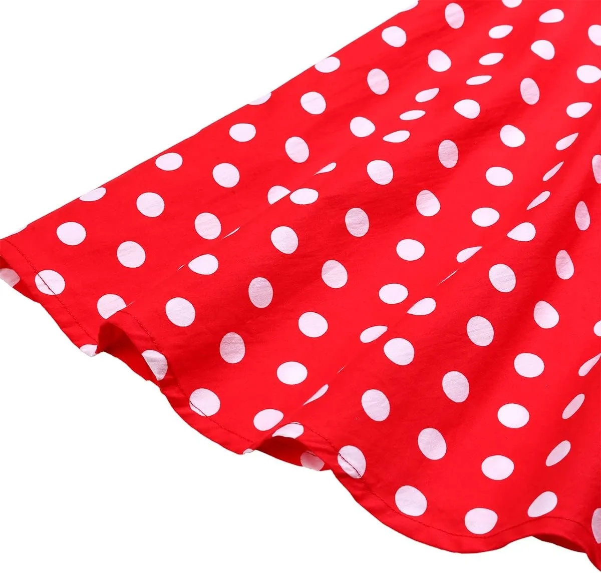 Women 50s Vintage Polka Dot A Line Pleated Midi Skirt Floral Cherry Cocktail Swing Skirt High Waist Knee Length Flared Skirt