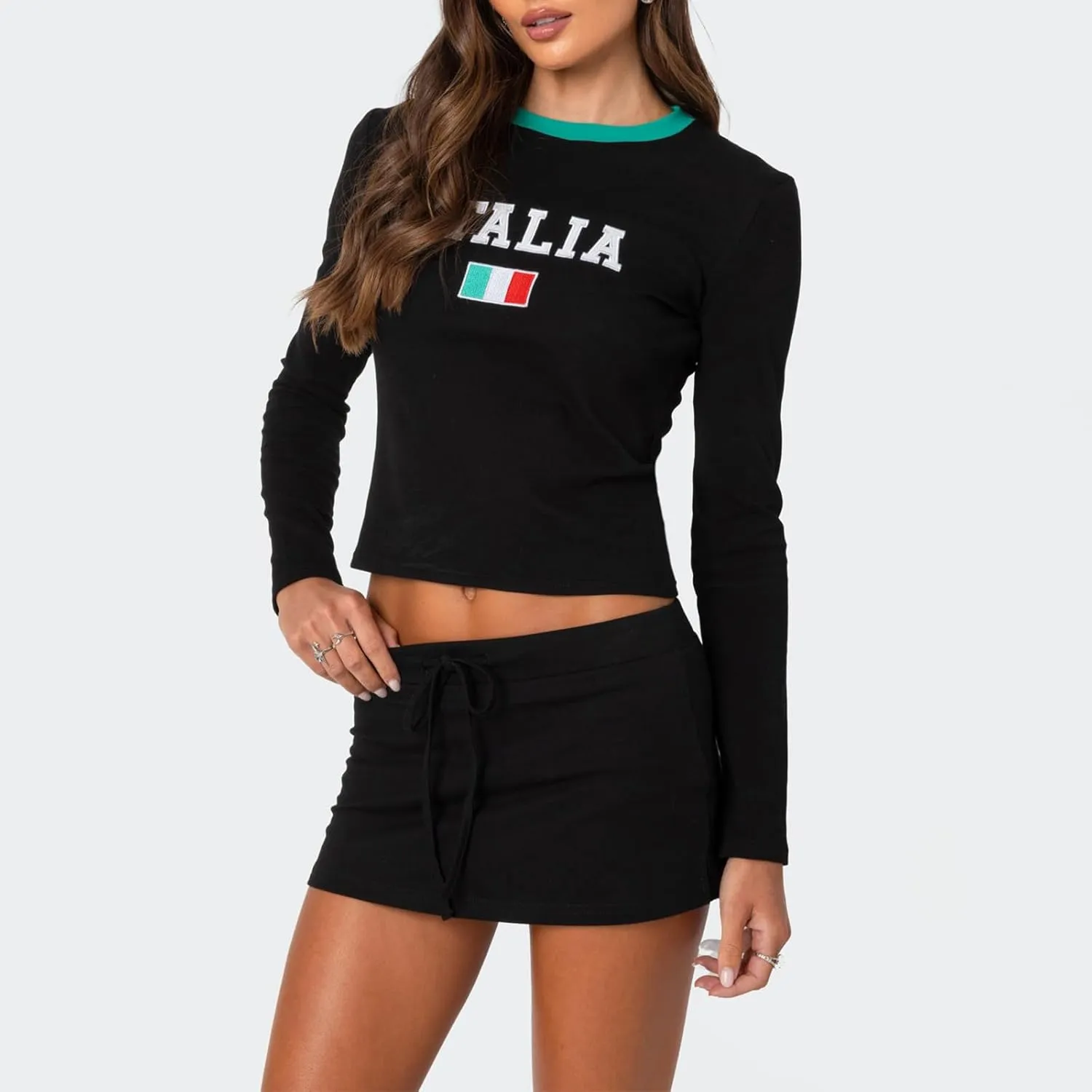 Women Casual Drawstring Mini Skirt Tie Waist Athletic Short Skirt Fitted Stretchy Side Slit Mini Sweat Skorts