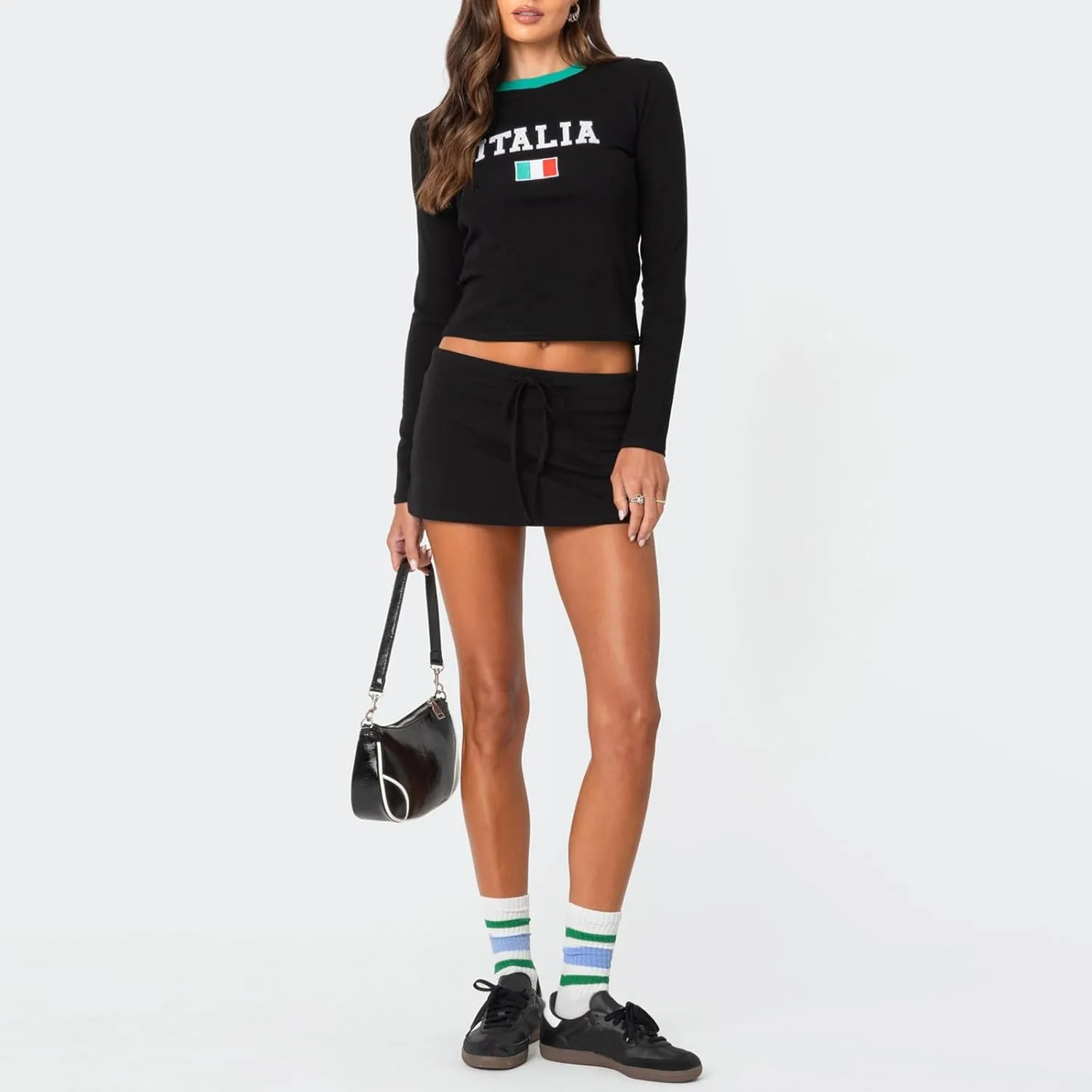 Women Casual Drawstring Mini Skirt Tie Waist Athletic Short Skirt Fitted Stretchy Side Slit Mini Sweat Skorts