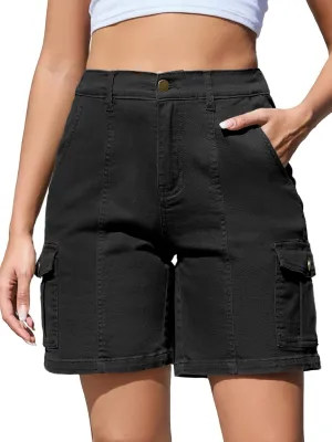 Women Stretchy Bermuda Shorts High Waisted Jean Shorts for Women Summer Cargo Shorts 7 Inch Inseam Jorts